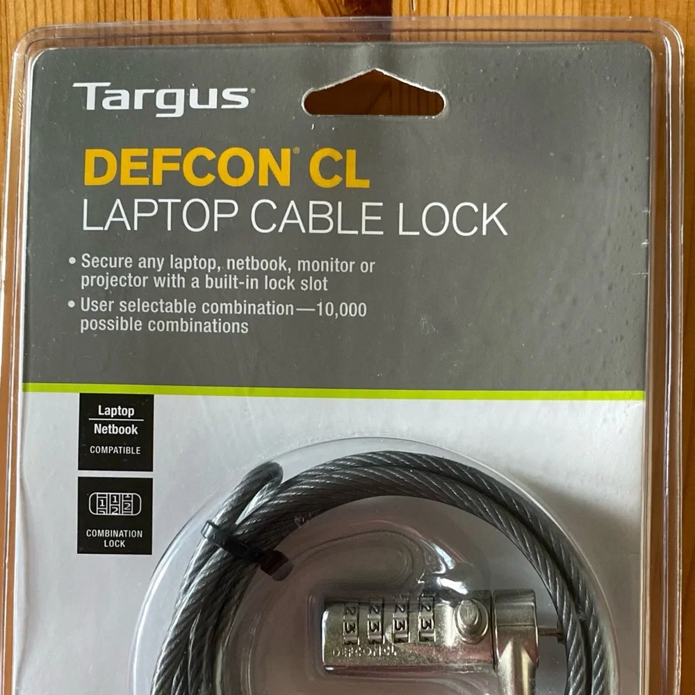 NWT Targus DEFCON Cable Lock For Notebook Computers
